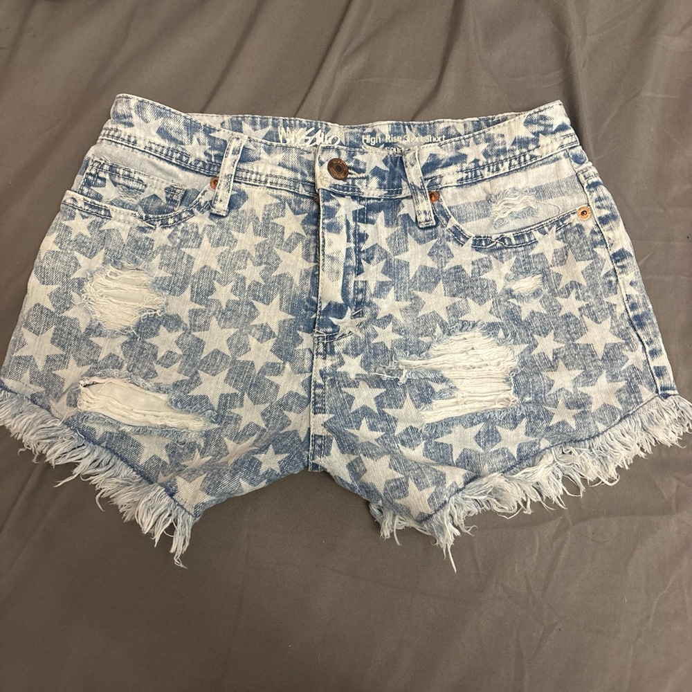 Denim Star-Patterned Women's Shorts
